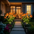 thumbnail image 2 of 2 Pack Tulips Flowers, Artificial Flower Decoration, Outdoor Solar Lights, Waterproof Solar Lights Outdoor, Solar Garden Stake Flowers, Decorative Solar Lamp for Patio Lawn, Garden, 2 of 8