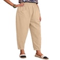 thumbnail image 2 of Women‘s Summer Harem Pants with Elastic Waist and Front Pocket, 2 of 5