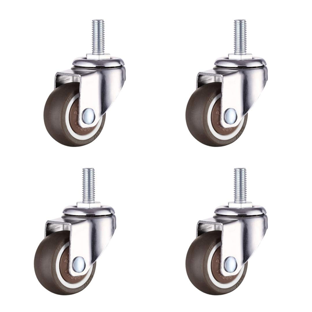 4Pcs Caster Wheels Set Mounted Moving Pivots Replacement Mini Small TPE Rubber 
