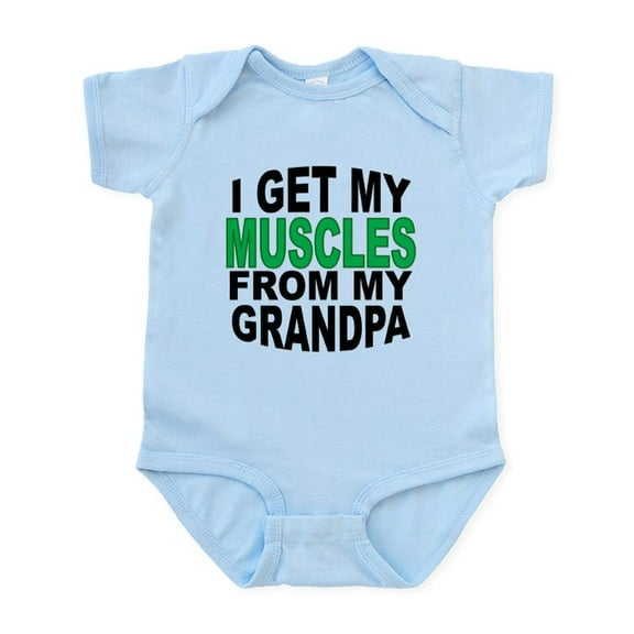 CafePress - I Get My Muscles From My Grandpa Body Suit - Baby Light Bodysuit, Size Newborn - 24 Months