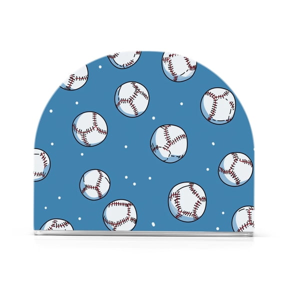 Yayeee Napkin Holder for Table Kitchen Paper Tissue Organization, Baseballs Pattern