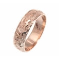 thumbnail image 3 of 14K pink rose gold custom made Hawaiian plumeria scroll ring raised letter 6mm size 11.5, 3 of 7