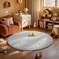 thumbnail image 6 of Shag Area Rugs for Living Room 9'(Round), Soft and Fluffy Shaggy Carpet for Pets, Machine Washable Floor Rugs for Living room, 6 of 9