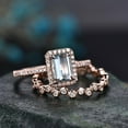 thumbnail image 4 of HeartsAndYou 3ct Natural Blue Aquamarine Bridal Set Engagement Ring 100% 14k SOLID Rose Gold, 4 of 9