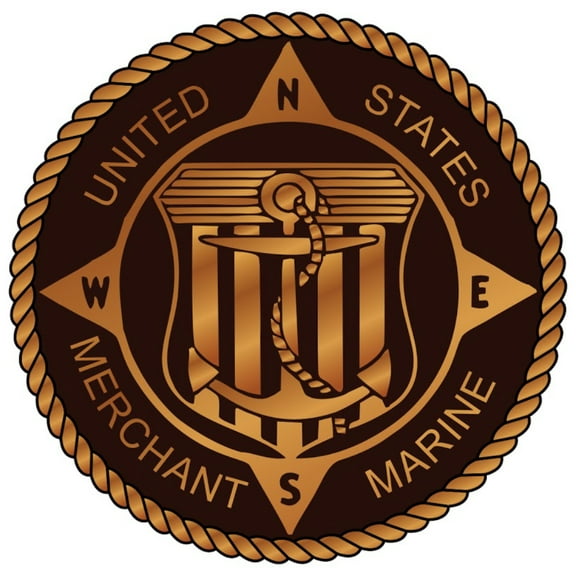 3.8 Inch Merchant Marine Bronze Seal Decal