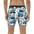 thumbnail image 4 of Xecao Blue Excavator Print Boxer Briefs for Men's Stretch Moisture-Wicking Underwear, Mid-Rise Classics breathable fabric, 4 of 7