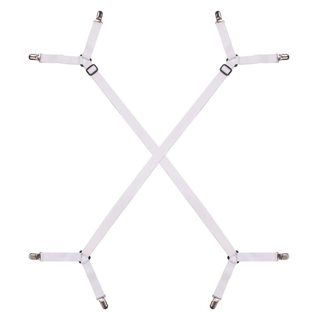 Clips fijos para sábanas de cama de 4 lados, correas antideslizantes ajustadas, sujetadores, clip de colchón para el hogar, color blanco AweSitey HA5428-02