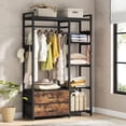 thumbnail image 1 of Tribesigns Freestanding Closet Organizer, Clothes Rack with Drawers and Shelves, Heavy Duty Garment Rack Hanging Clothing Wardrobe Storage Closet for Bedroom, Black, 1 of 7