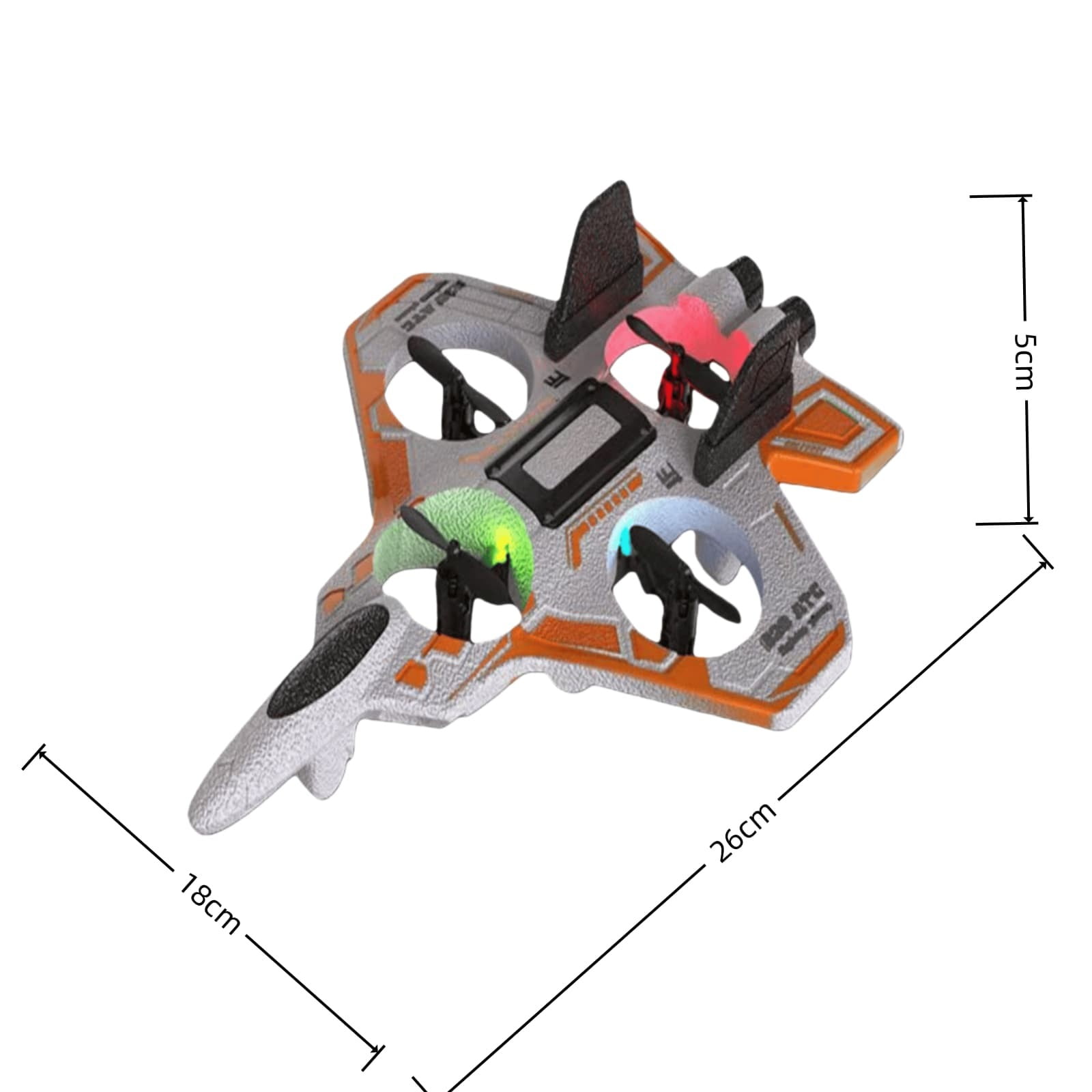 fsxdhpcsgfc Remote Control For Kids 2.4 Foam RC Airplanes Helicopter Quadcopter With Auto Hovering 360° Flip Sensing Stunt Roll Cool Light 2 Battery For 8+ Kids Boys 5 Cm 8 X 24 X 18 Cm 25cm RC Super