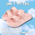 thumbnail image 5 of BERANMEY Double Buckle Adjustable Slides Sandals for Women and Men Casual Pillow Slippers for Women EVA Flat Slides Sandals, 5 of 6