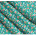 thumbnail image 3 of Soimoi Green Cotton Voile Fabric Periwinkle & Peony Floral Decor Fabric Printed Yard 42 Inch Wide, 3 of 7