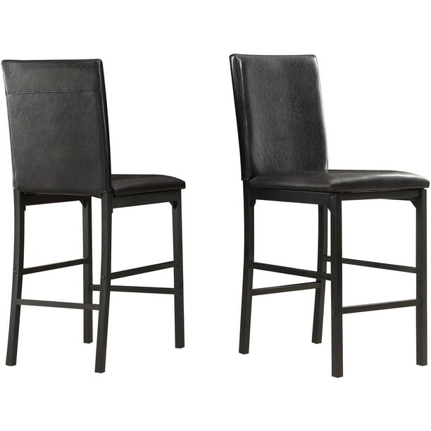 Weston Home Declan Faux Leather Metal, Black Faux Leather Counter Height Chairs