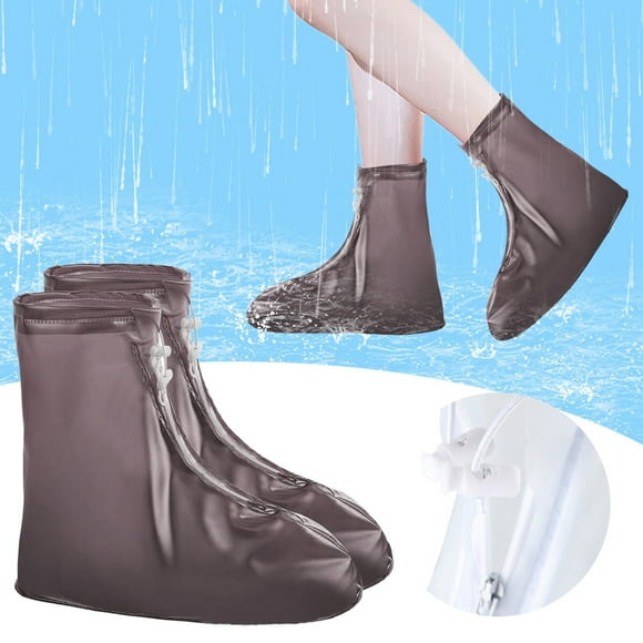 Shoes Boot Cover for Rain High Top Zipper Galoshes with Antislip Sole – Outdoor Rain Gear for Men Women Kids Foldable and Portable for Wet Weather