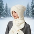 thumbnail image 2 of ChaoLingNeng 3 in 1 Beanie Hat with Scarf and Mask, 3 in 1 Beanie Hat for Women, Knitted Ski Scarf and Mask Set, Balaclava Hats, 2 of 5