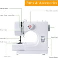 thumbnail image 3 of Mini Portable Sewing Machine Household Kids Sewing Machine with 12 Built-in Stitches, Foot Pedal, Gray, 3 of 7