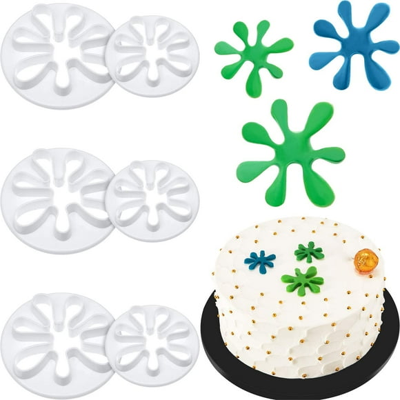 6pcs Paint Splatter Cookie Mold Fondant Cake Topper Cake Topper Polymer Clay Crafts Projects