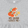 thumbnail image 4 of Inktastic My Gram Loves Me Fox Grandchild Girls Baby Dress, 4 of 5
