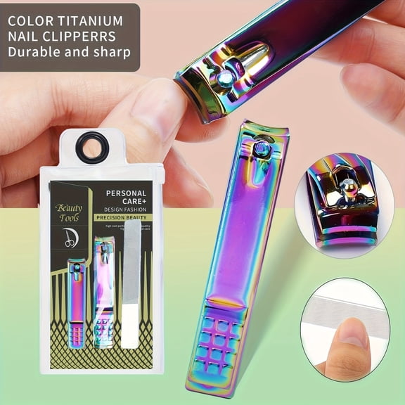 3pcs Stainless Steel Nail Clipper Set with Glass Files - Heavy-Duty Toe & Finger Nail Clippers, Ergonomic Non-Slip Handle, Blades for Precise, - Ideal for Home, Salon, Travel -