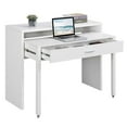 thumbnail image 3 of Pemberly Row Console/Sliding Desk with Drawer and Riser in White Wood Finish, 3 of 10