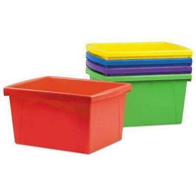 58 Boxes - Storage Bins, 10 x 12 5/8 x 7 3/4, 4 Gallon, Assorted Color, Plastic