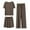 Coffee, variant on Women's 3 Piece Pants Suit - Soft Seamless, Casual Loungewear, Summer Solid Color