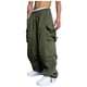 thumbnail image 4 of Pantalones largos para hombre, lisos, informales, con cordón, cintura elástica y bolsillo, pantalones deportivos cargo de poliéster., 4 of 9