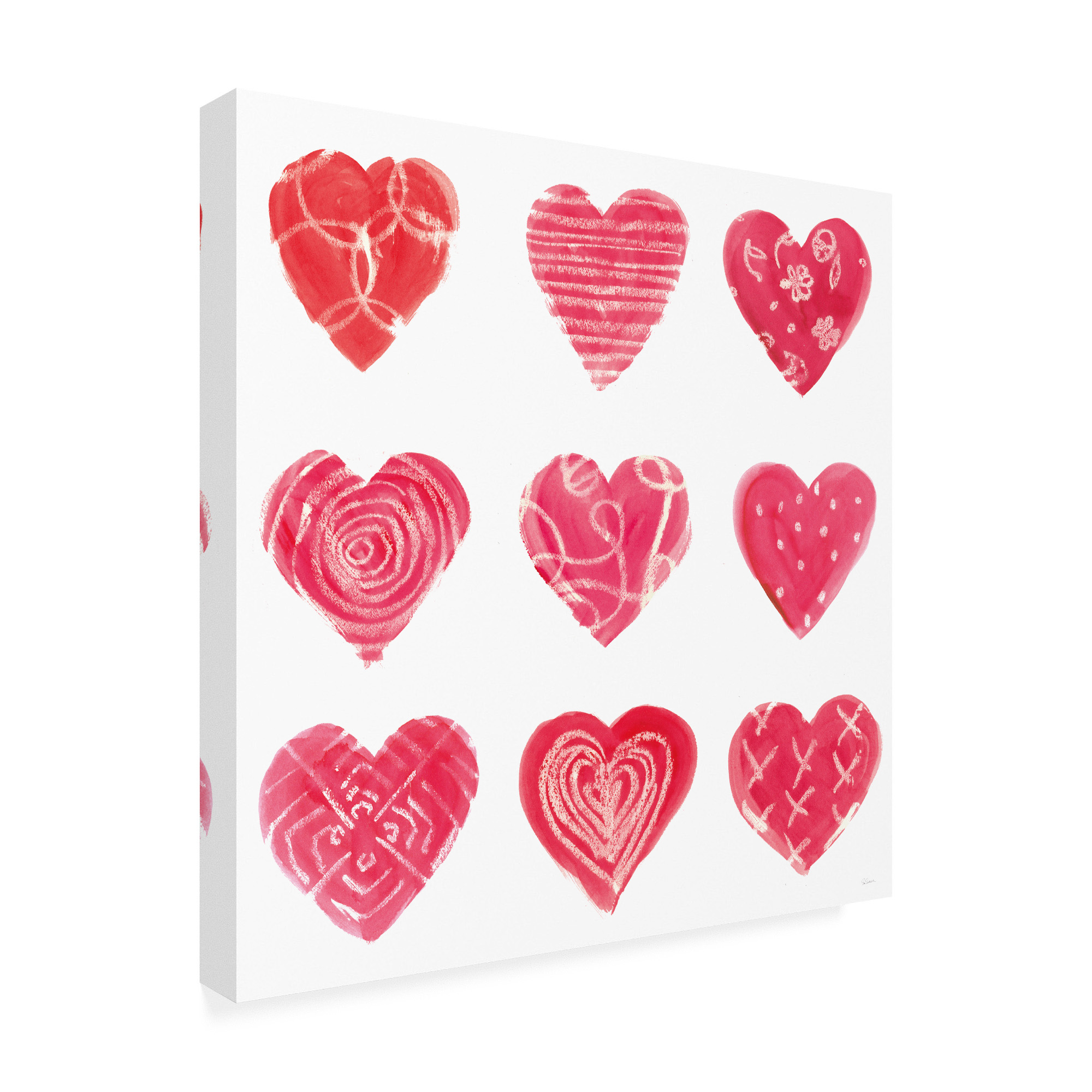 Trademark Fine Art 'Hearts and More Hearts I' Canvas Art by Sue Schlabach