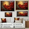 thumbnail image 4 of Designart "Autumn Royalty Woman Queen of Spirals" Fashion Framed Wall Art Decor - Glam Yellow Woman Abstract Entryway Framed Wall Art Print, 4 of 6