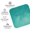 thumbnail image 3 of Rateoe Teal Turquoise1 Drawing Drink Coasters Set of 4 Leather Coasters Spill Protection for Table Desk,Durable and Non Slip Leather Coaster ,4 Inches Drink Mats-Square, 3 of 6