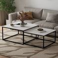 thumbnail image 4 of Chnnmbrn Storage Wood and Metal Coffee Table, White, 4 of 6