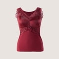 thumbnail image 2 of MOJOGO Women's Lace Undershrts Built-in Bra Cami Tops V-Neck Sleeveless Tank Top for Spring Fall Red XL, 2 of 8