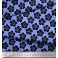 thumbnail image 2 of Soimoi Blue Heavy Satin Fabric Black Sketch Floral Decor Fabric Printed Yard 54 Inch Wide, 2 of 3