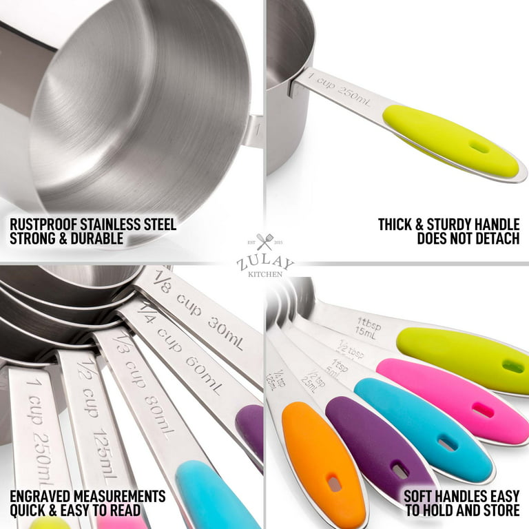  Zulay Heavy Duty Stainless Steel Measuring Spoons with