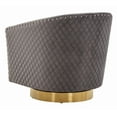 thumbnail image 5 of SAFAVIEH Couture Clara Contemporary Velvet Quilted Swivel Tub Chair, Slate Grey, 5 of 7
