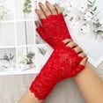 thumbnail image 2 of Breathable Lace Fingerless for Outdoor Sun Driving Cycling with Floral Pattern Stretchy Summer Mittens for Comfort and Versatility, 2 of 3