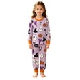 thumbnail image 3 of CONZONE Halloween Pajamas for Girls Graphic Pjs Set Hallowmas Jammies Long Sleeve Tops Pants 2 Piece Sleepwear Loungewear for Kids, 3 of 5