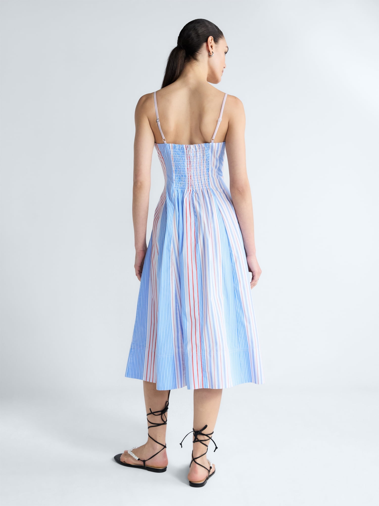 Free Assembly Women's and Women's Plus Sleeveless Cotton Panel Midi Dress, Sizes XS-4X