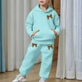 thumbnail image 7 of CONZONE Big Girls Sweatsuits 2Pcs Sets Bow Graphic Hoodies Jogger Sweatpants Outfits Fall Winter Clothes for Girls, 7 of 7