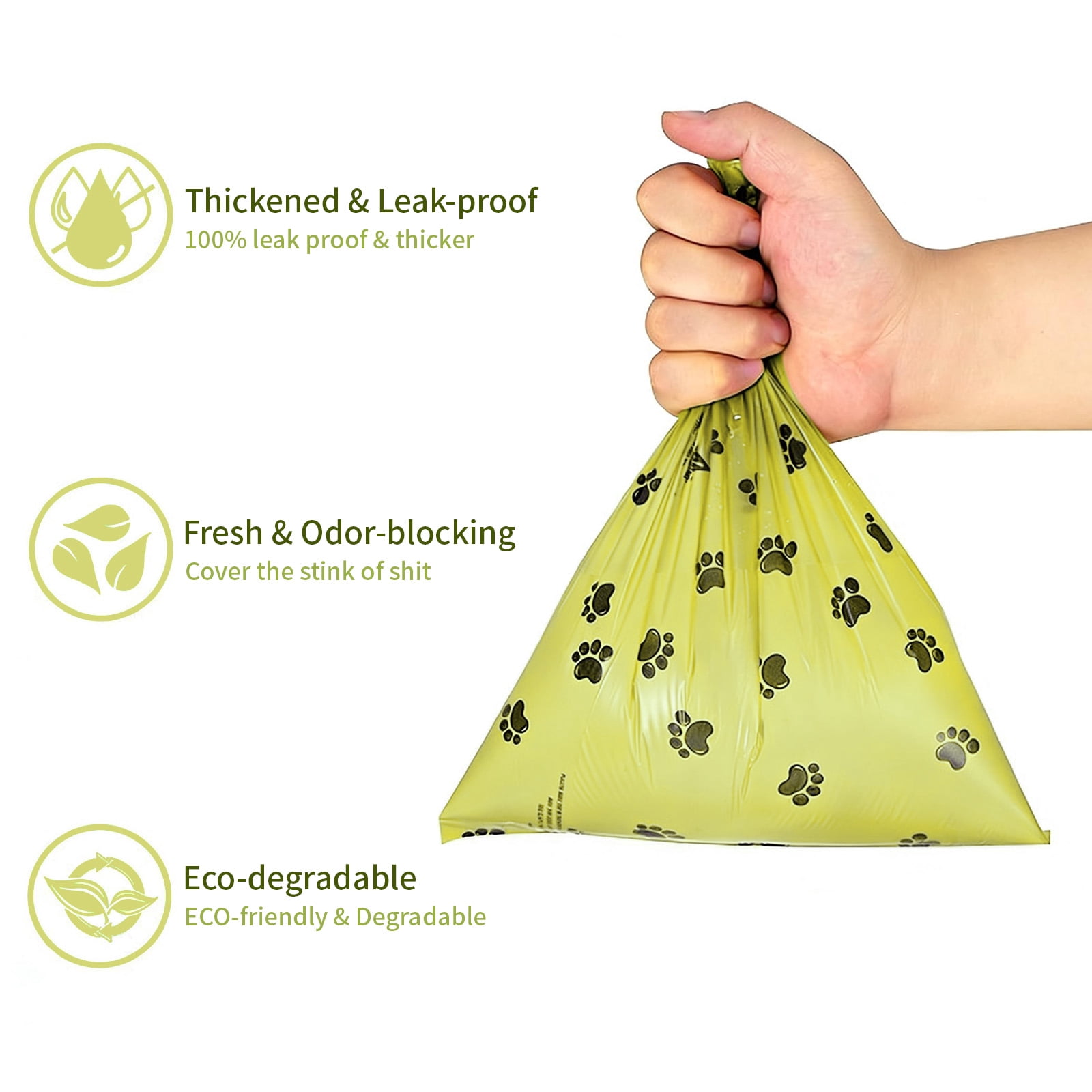 Welan Dog Poop Bags Dog Waste Bags,Eco-Friendly Poop Bags,36 Rolls 540 Counts 1C Thickness,9"X12",Green