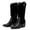 Black MF 977, variant on Love Steetly Cowboy Boots for Women Western Cowgirl Chunky Heeled Mid Calf Boot Pointed Toe Comfort Casual Fashion Calf High Womens Knee-High Boots.