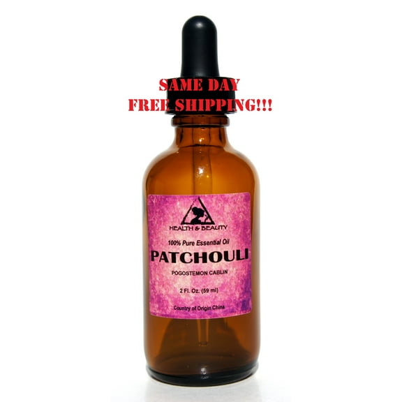 PATCHOULI ESSENTIAL OIL AROMATHERAPY NATURAL PURE WITH GLASS DROPPER 2 OZ, 59 ML