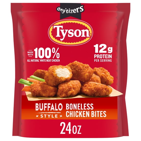 Tyson Any'tizers Buffalo Style Boneless Chicken Bites, 24 oz (Frozen, Fully Cooked)