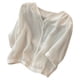 thumbnail image 5 of Túnica holgada informal de lino para mujer en tallas grandes: blusa boho con mangas 3/4, dobladillo asimétrico y tejido transpirable, ideal para combinar con otras prendas o para llevar de forma in, 5 of 5