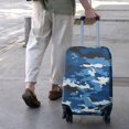 thumbnail image 3 of Blue White Camo Digital Shapes Pattern Luggage Cover Fashion Suitcase Cover Baggage Covers Fit 25-28 Inch Luggage (Go Travel), 3 of 5