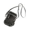 thumbnail image 4 of Bolso bandolera pequeño con cremallera, bolso para teléfono, para mujeres y niñas, para viajes, vacaciones y fiestas. Negro, 4 of 8