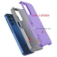 thumbnail image 3 of Samsung Galaxy A15 5G Case with Tempered Glass Screen Protector, Tekcoo Heavy Duty Rugged Shockproof Full Body Protective 2-IN-1 Phone Case Cover for Galaxy A15 5G, Purple, 3 of 9