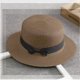 thumbnail image 2 of Sombrilla plana de verano con sombrero de paja para mujer, hecha a mano, 2 of 2