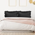 thumbnail image 6 of Set Of 4 Satin Pillow Shams Oxford Pillowcase W Ruffled Decor Black Boudoir, 6 of 7
