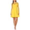 thumbnail image 2 of Vestido de cóctel gótico para mujer Inspire Chic, mini vestido de malla transparente con mangas largas y corazón, color amarillo, 2 of 6