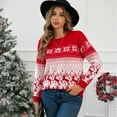 thumbnail image 6 of SOMER Women Ugly Christmas Sweater Xmas Elk Snowflake Reindeer Knit Pullover Long Sleeve Holiday Party Winter Warm Casual Tops 2025 Red, 6 of 6